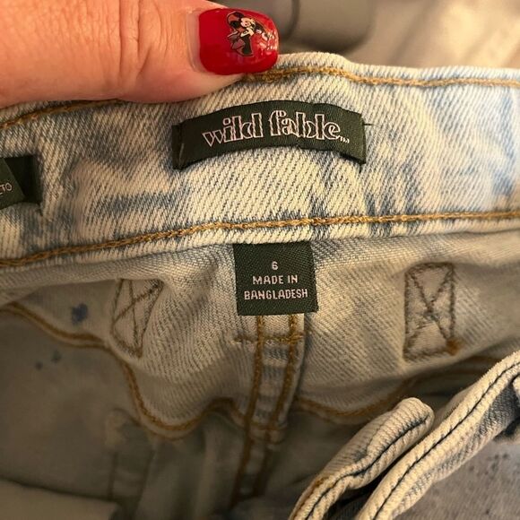 Wild Fable Highest Rise Utility Paint Splash Carpenter Denim Shorts sz 6 EUC - Picture 7 of 7